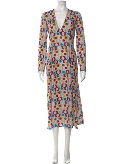 Pre-owned La Doublej Polka Dot Print Long Dress W/ Tags In Pink