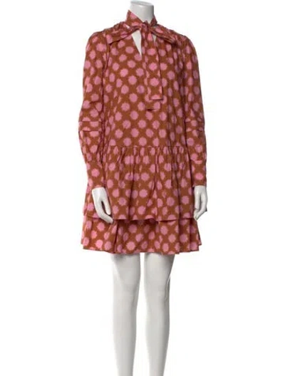 Pre-owned La Doublej Polka Dot Print Mini Dress In Pink