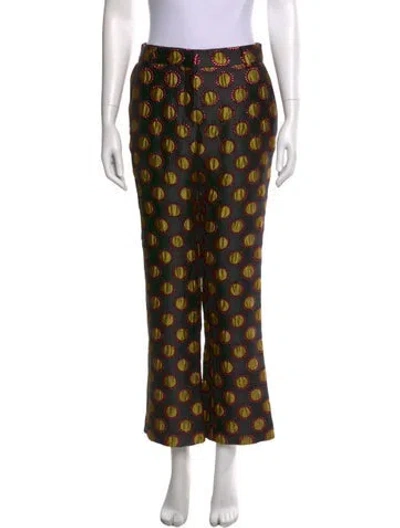 Pre-owned La Doublej Polka Dot Print Wide Leg Pants In Black