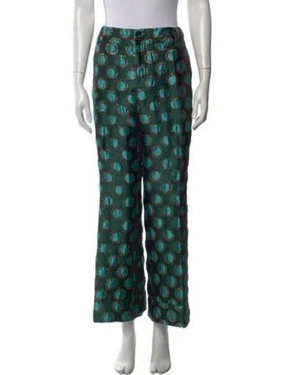 Pre-owned La Doublej Polka Dot Print Wide Leg Pants In Gray