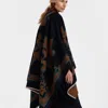 La Doublej Poncho In Herald Black