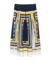 La Doublej Printed Cotton Poplin Midi Skirt In Blue