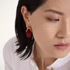 La Doublej Portal Earrings In Solid Orange