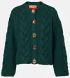 La Doublej Portrait Cable-knit Cardigan In Black