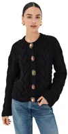 La Doublej Portrait Cardigan Black In Solid Black