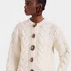 La Doublej Embellished Cardigan In Solid Ivory