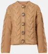La Doublej Portrait Embellished Cardigan In Brown