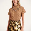 La Doublej Portrait Embellished Sweater In Brown