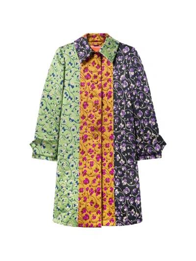 La Doublej Precious Floral Coat In Green