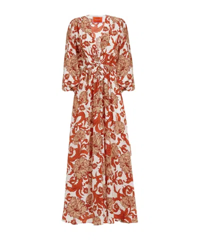 LA DOUBLEJ CAMERINO ABSTRACT-PATTERN SILK DRESS