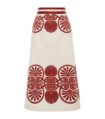 La Doublej Printed Baia Midi Skirt In Neutrals