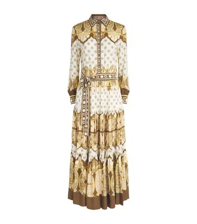 La Doublej Printed Bellini Shirt Dress In Brown