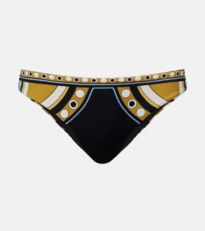 La Doublej Printed Bikini Bottoms In Black