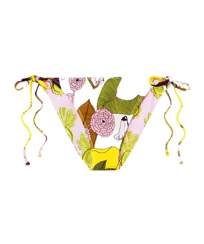 La Doublej Printed Bikini Briefs In Yellow