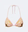 La Doublej Printed Bikini Top In Multi