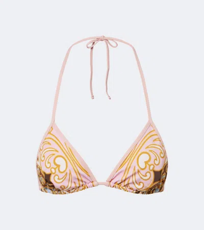 La Doublej Printed Bikini Top In Multi