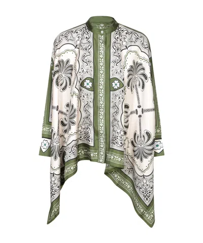 La Doublej Printed Blouse In Green