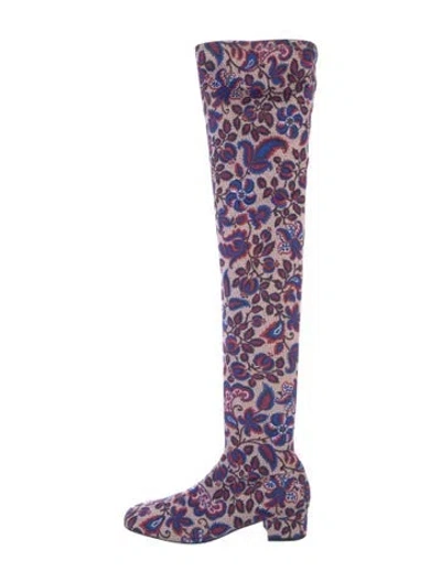Pre-owned La Doublej Printed Boots In Multi