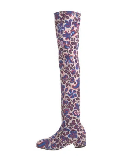 Pre-owned La Doublej Printed Boots In Neutral