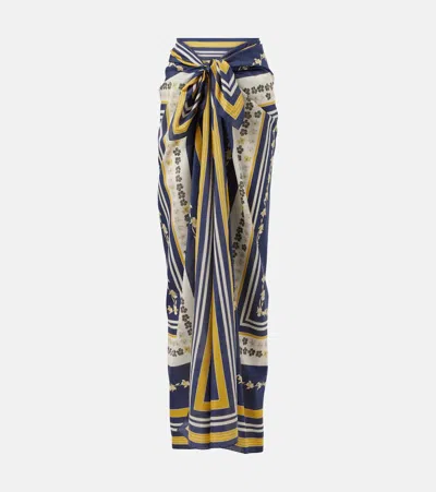 La Doublej Printed Cotton And Silk Beach Cover-up In Multi