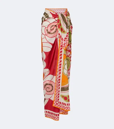 La Doublej Printed Cotton Beach Cover-up In Multi