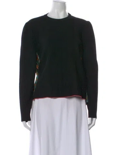 Pre-owned La Doublej Printed Crew Neck Sweater In Black