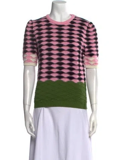 Pre-owned La Doublej Printed Crew Neck Sweater In Pink