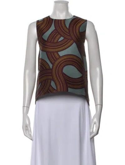 Pre-owned La Doublej Printed Crew Neck Top In Multi