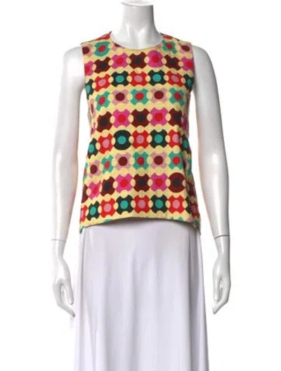Pre-owned La Doublej Printed Crew Neck Top In Multi
