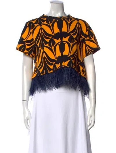 Pre-owned La Doublej Printed Crew Neck Top In Multi