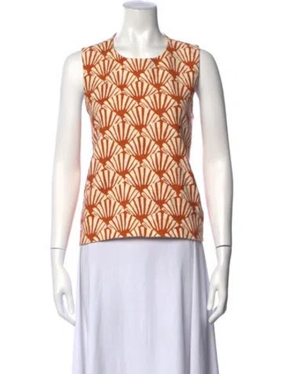 Pre-owned La Doublej Printed Crew Neck Top In Orange