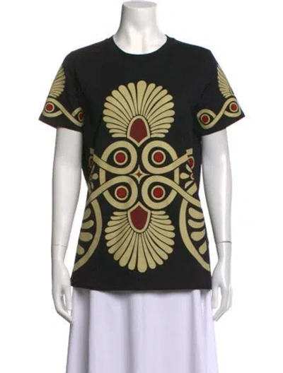 Pre-owned La Doublej Printed Crew Neck T-shirt In Black