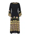 La Doublej Sorella Flare-sleeve Midi Dress In Black