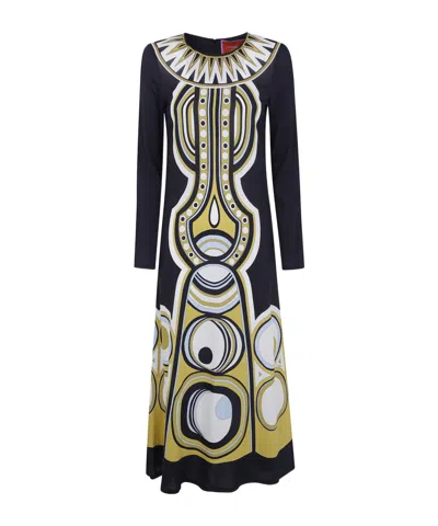 La Doublej Printed Dress In Black