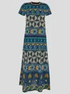 La Doublej Geometric-pattern Cotton Dress In Casarealebarre