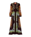 La Doublej Bordeaux Printed Crepe De Chine Maxi Dress In Multi