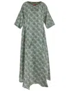 La Doublej Muumuu Dress Round Neck In Fans Menta