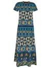 La Doublej Geometric-pattern Cotton Dress In Multicolour