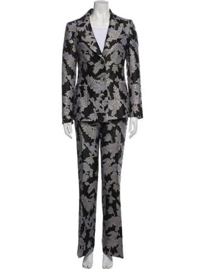 Pre-owned La Doublej Printed Glitter Accents Pantsuit In Multi