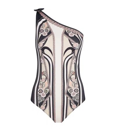 LA DOUBLEJ LA DOUBLEJ PRINTED GODDESS ASYMMETRIC SWIMSUIT