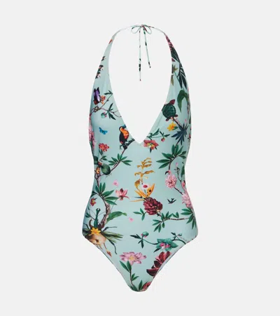 LA DOUBLEJ PRINTED HALTERNECK SWIMSUIT