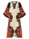 La Doublej Printed Kaftan Dress In Neutrals