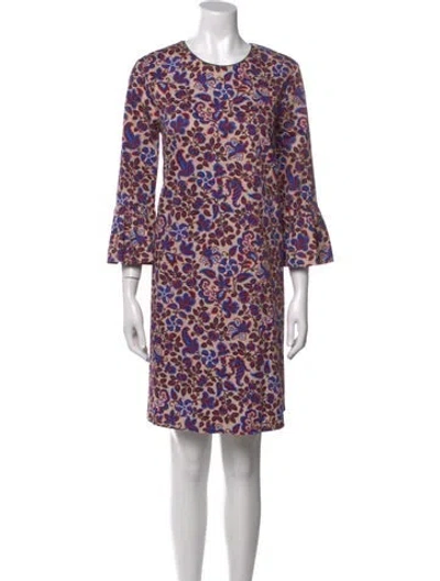 Pre-owned La Doublej Printed Knee-length Dress In Blue
