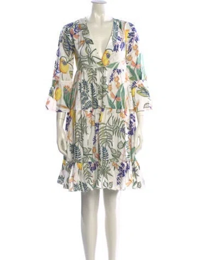 Pre-owned La Doublej Printed Knee-length Dress In Neutral