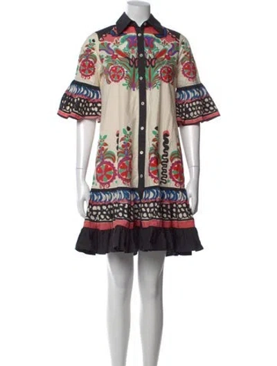 Pre-owned La Doublej Printed Knee-length Dress In Neutral