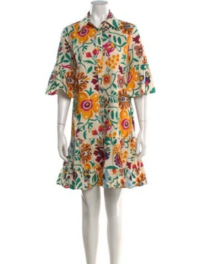 Pre-owned La Doublej Printed Knee-length Dress In Neutral