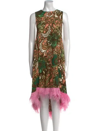 Pre-owned La Doublej Printed Knee-length Dress In Orange