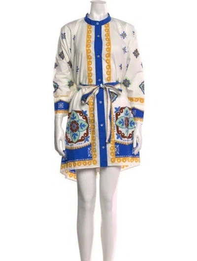 Pre-owned La Doublej Printed Knee-length Dress In White