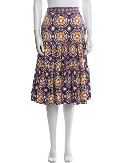 Pre-owned La Doublej Printed Knee-length Skirt In Blue