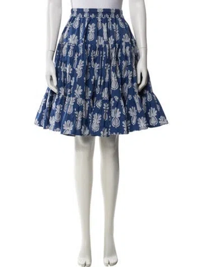 Pre-owned La Doublej Printed Knee-length Skirt In Blue